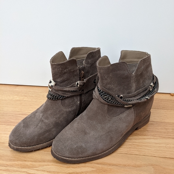 Suede booties hidden wedge - Picture 2 of 4